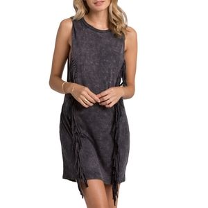 Billabong | Acid Wash Fringe Tank T-shirt Dress L
